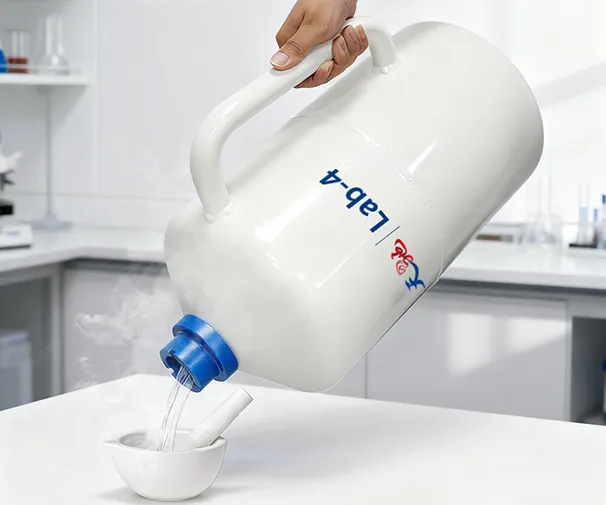 侧把手液氮罐向研磨罐加液氮